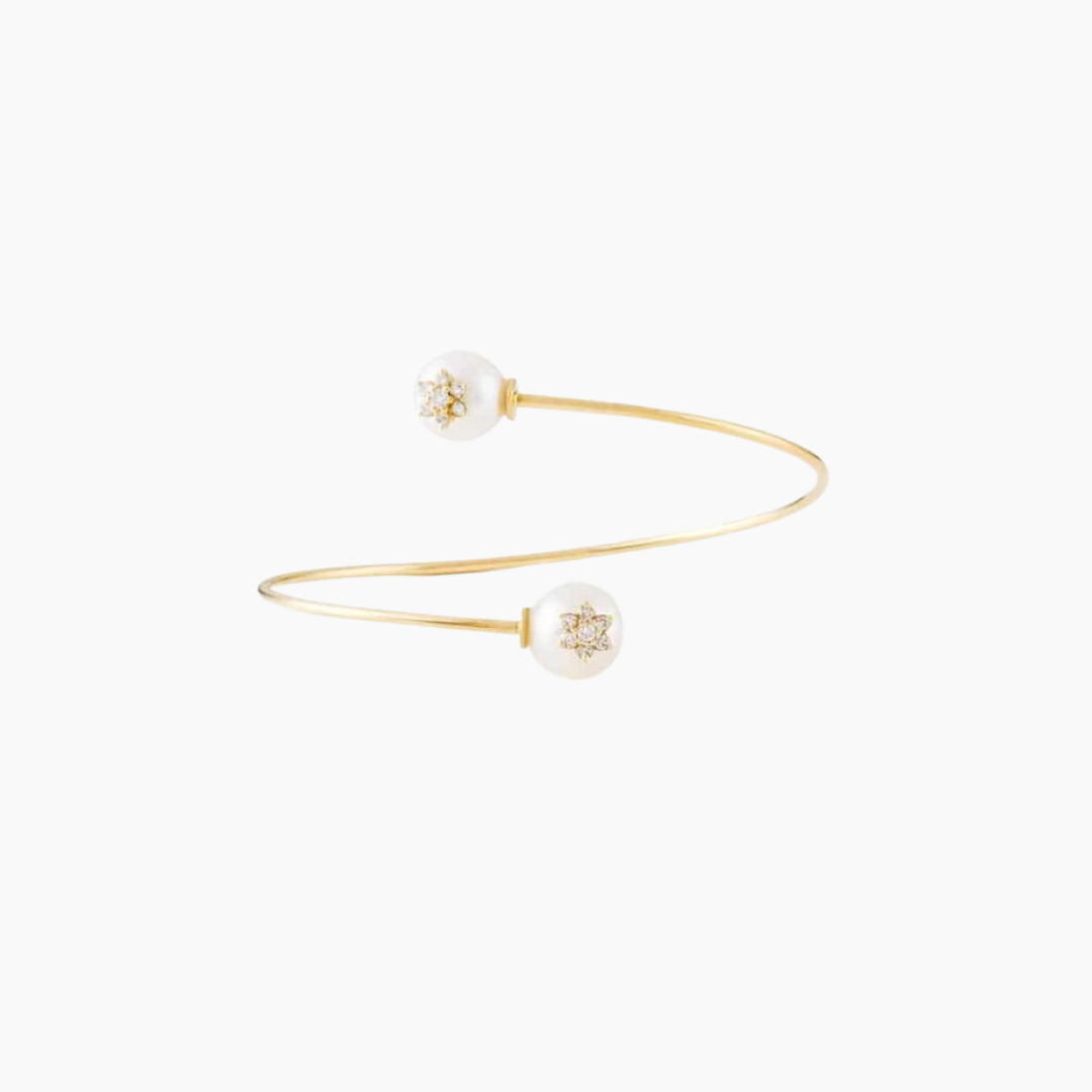 Pearl and Diamond Bangle – Falamank