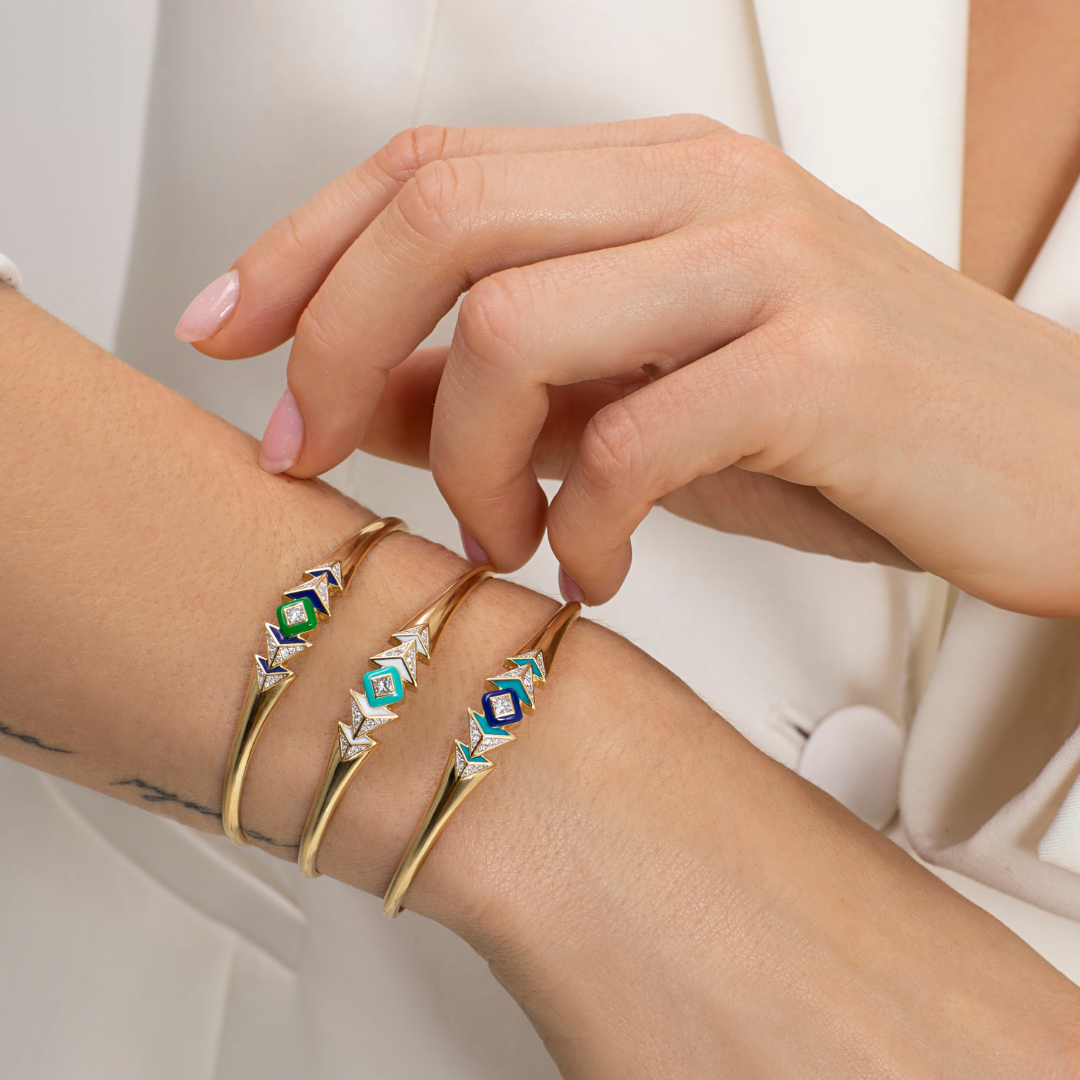 Triangle Bangles Square and Triangle Diamond Bangle – Falamank