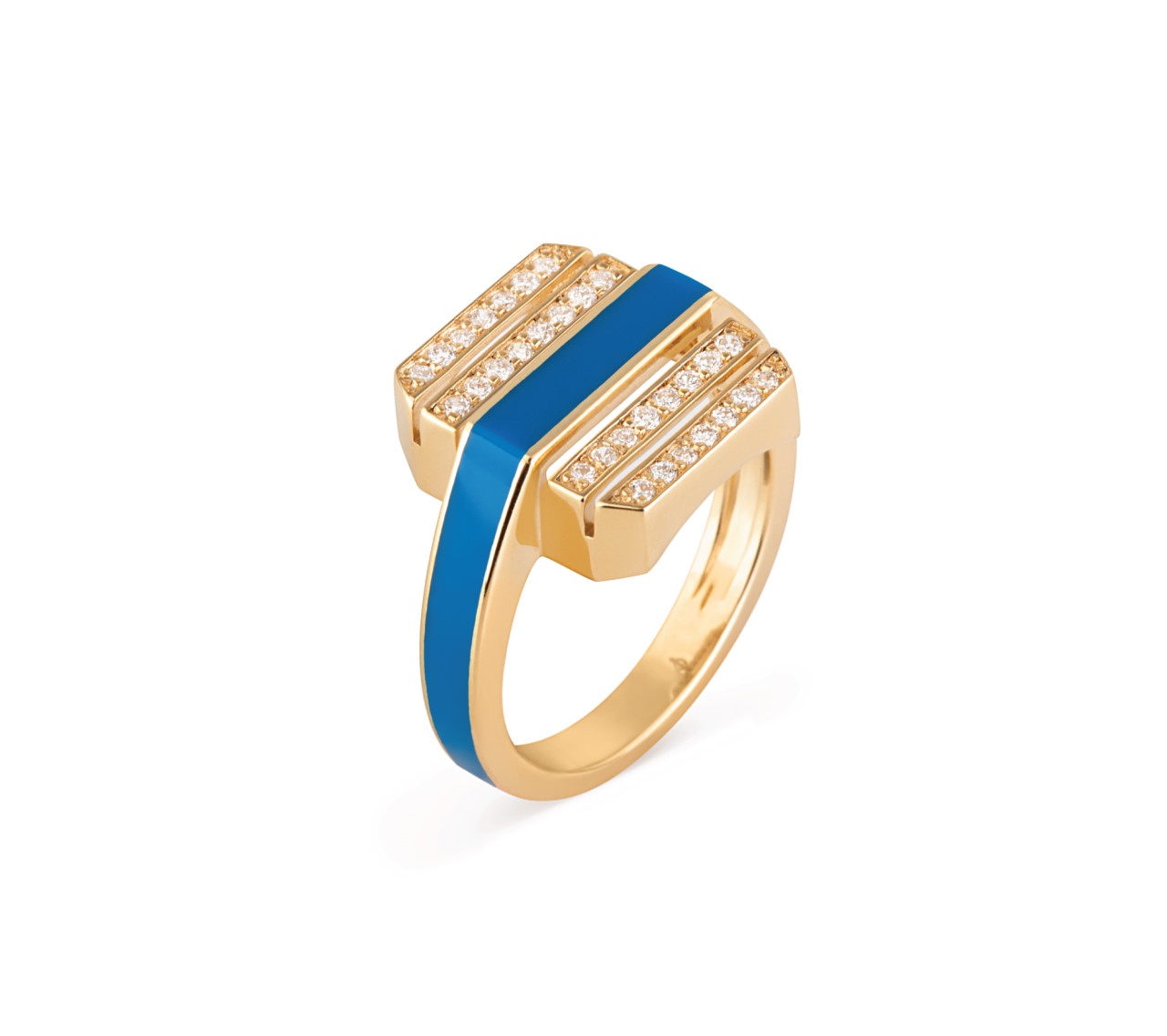 Square-pinky-fun-enamel-navy blue-diamond-gold-best seller-2023